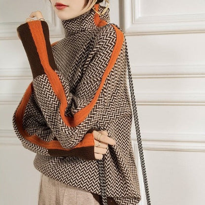 Women's Herringbone Turtleneck Jumper - image 4