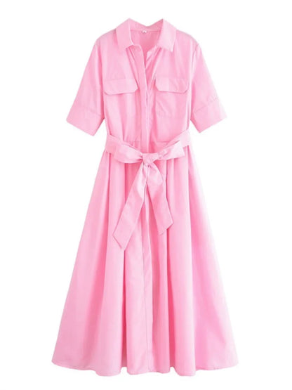 Margot | Short Sleeve Pocket Shirt Dress