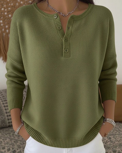 Helena | Henley Button Knit Jumper