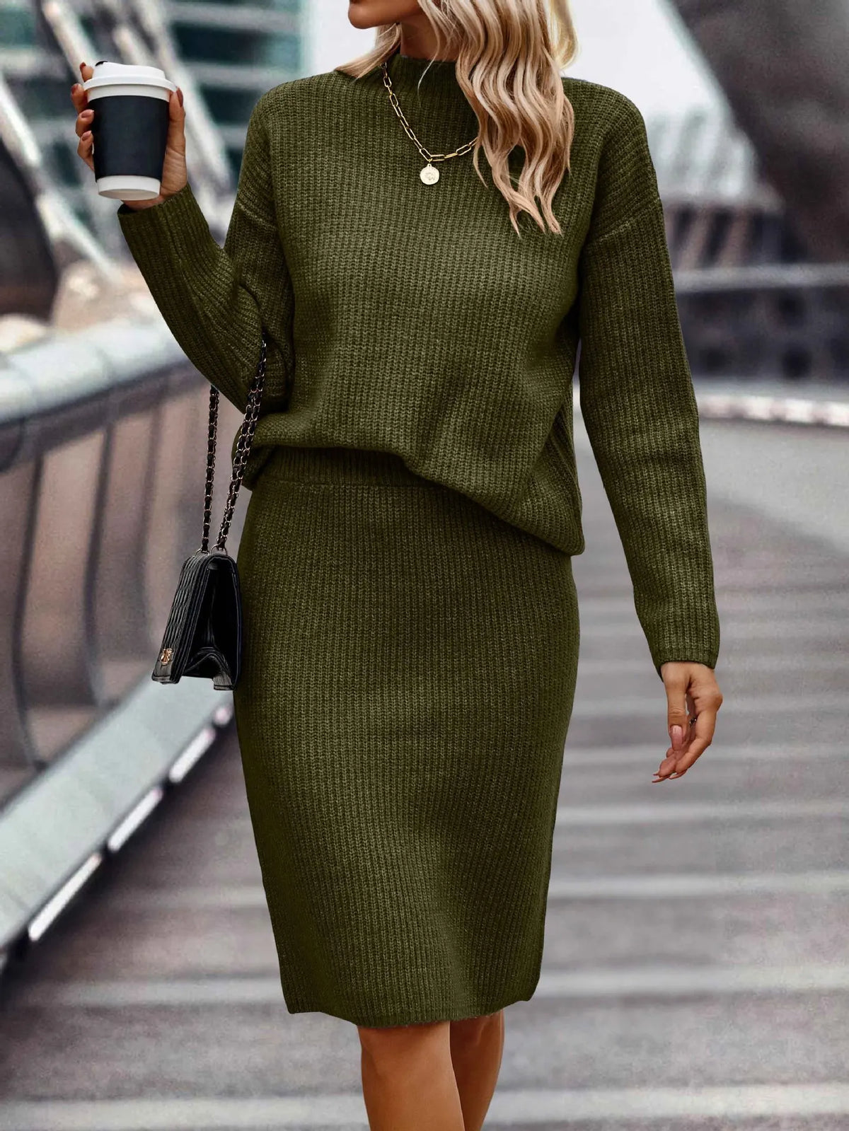 Women's Knit Jumper and Skirt Two-Piece Co-ord Set - image 6