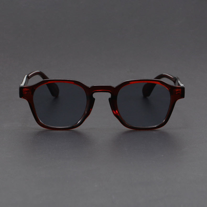Men's Retro Square Frame Sunglasses with Thick Frames and Metal Hinges - image 9