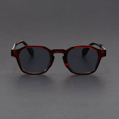 Men's Retro Square Frame Sunglasses with Thick Frames and Metal Hinges - image 9