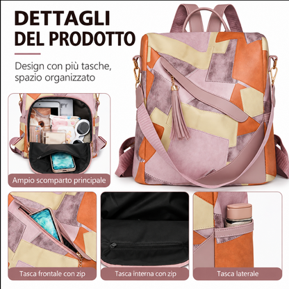 Delfina | Anti-theft Checked Backpack