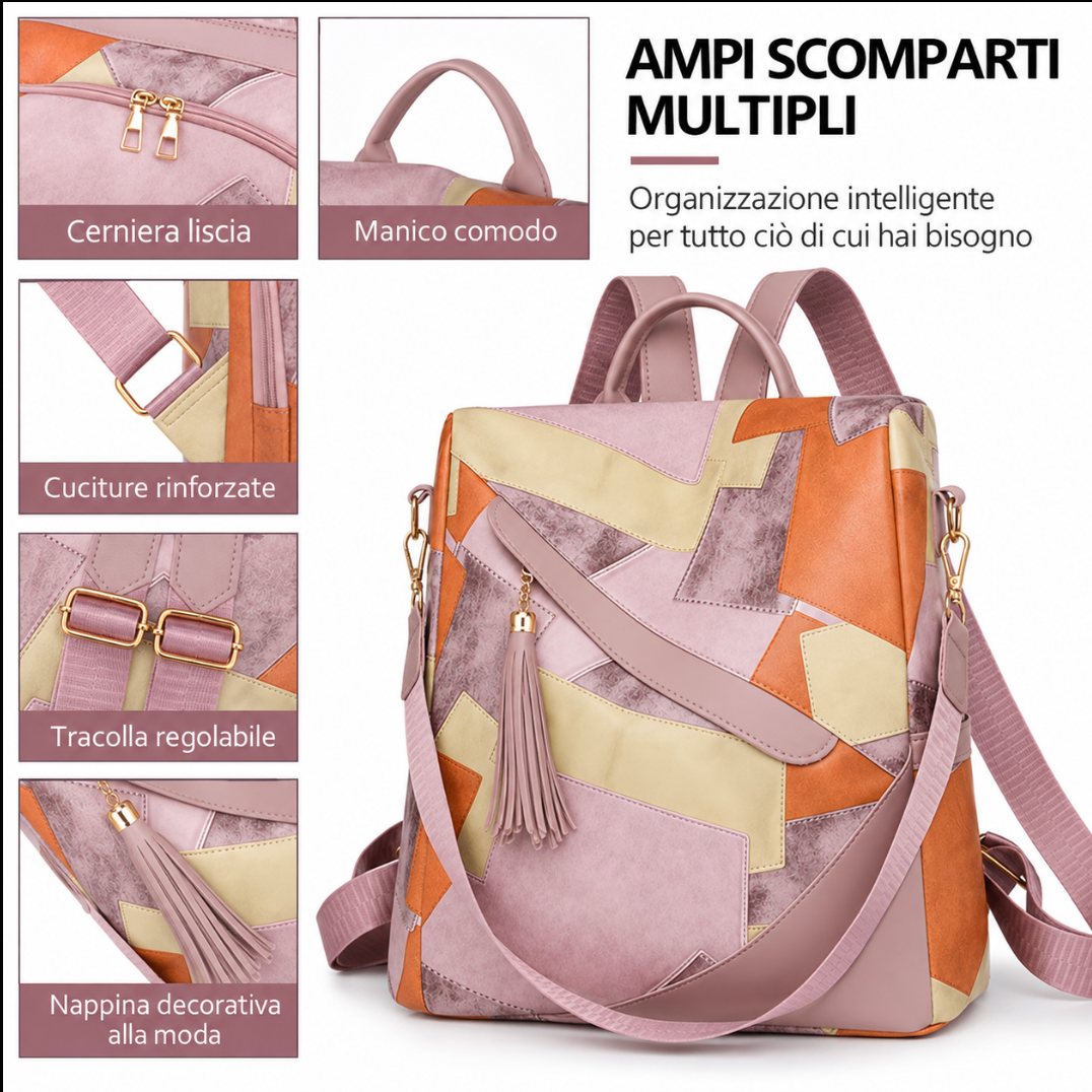 Delfina | Anti-theft Checked Backpack