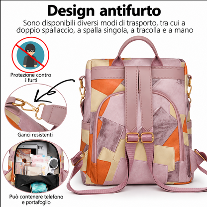 Marzia | Anti-Theft Checkered Backpack