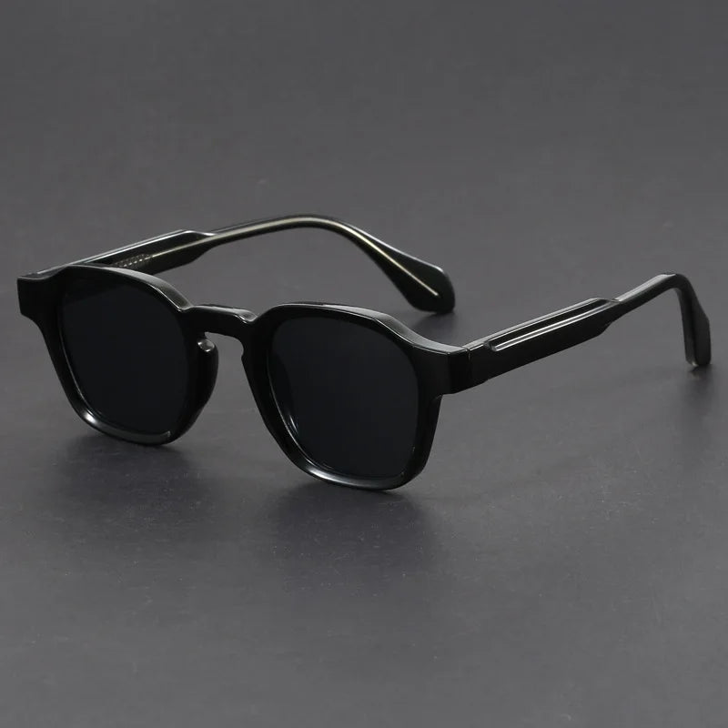 Men's Retro Square Frame Sunglasses with Thick Frames and Metal Hinges - image 11