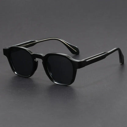 Men's Retro Square Frame Sunglasses with Thick Frames and Metal Hinges - image 11