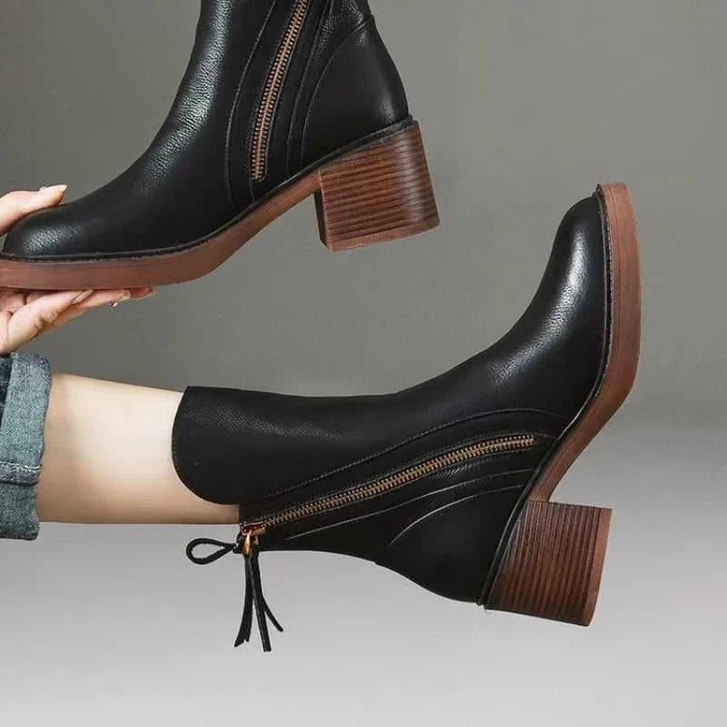 Women's Heeled Ankle Boots with Zip Fastening - image 9