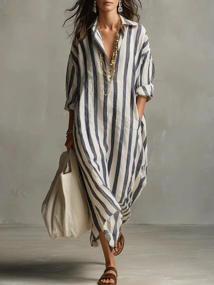Amaris | Linen Long Shirt Dress