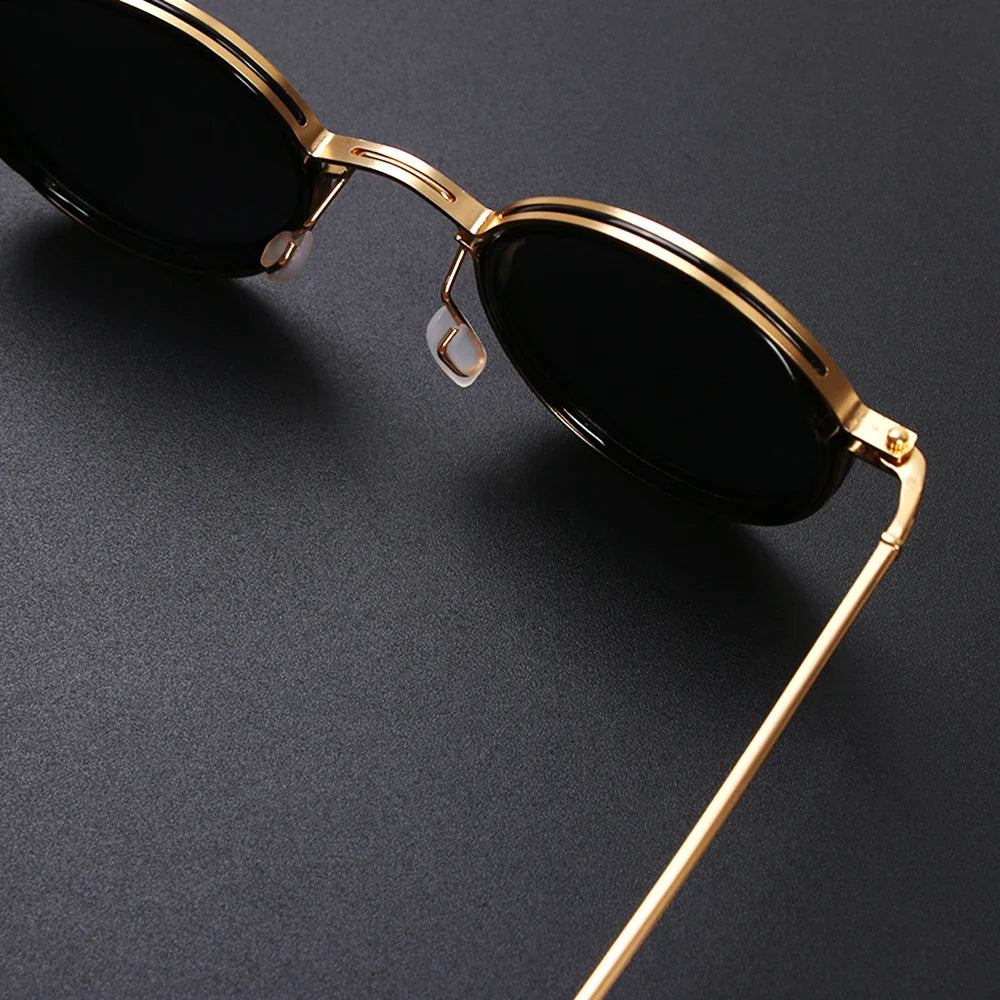 Men's Metal Look Frame Sunglasses with Nose Pads - image 5