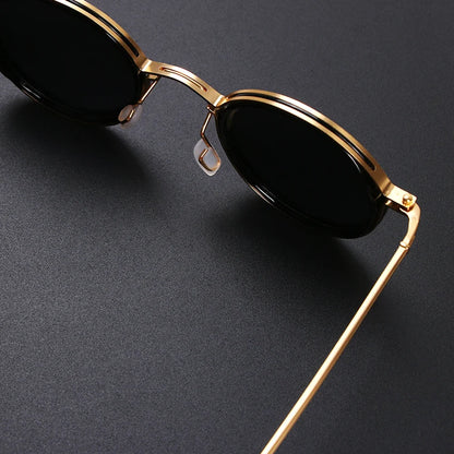 Men's Metal Look Frame Sunglasses with Nose Pads - image 5