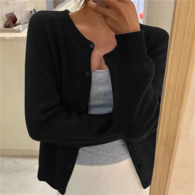 Women's Knit Cardigan with Button Front - image 2