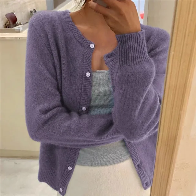 Women's Knit Cardigan with Button Front - image 4