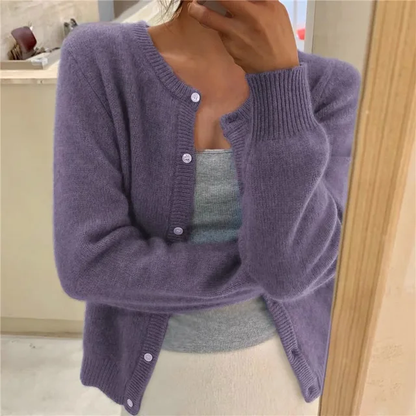 Women's Knit Cardigan with Button Front - image 4