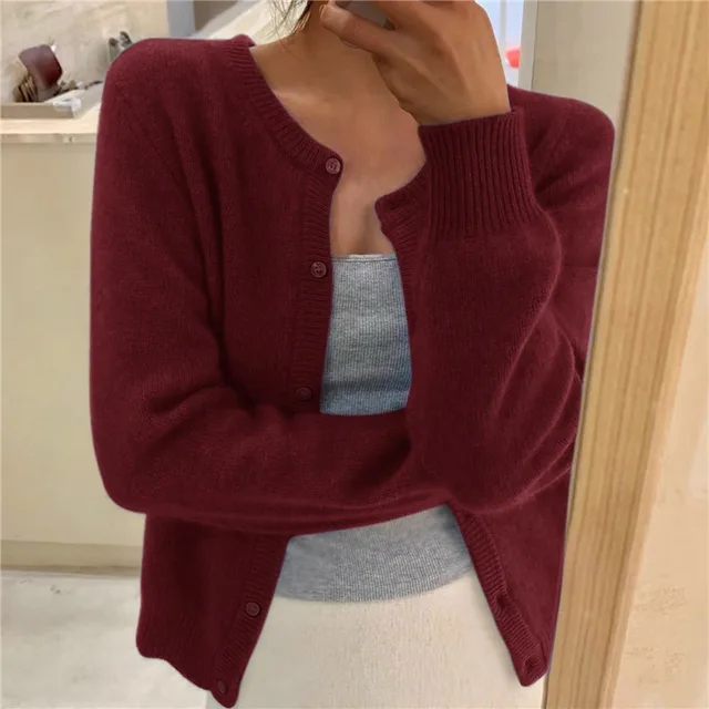 Women's Knit Cardigan with Button Front - image 7