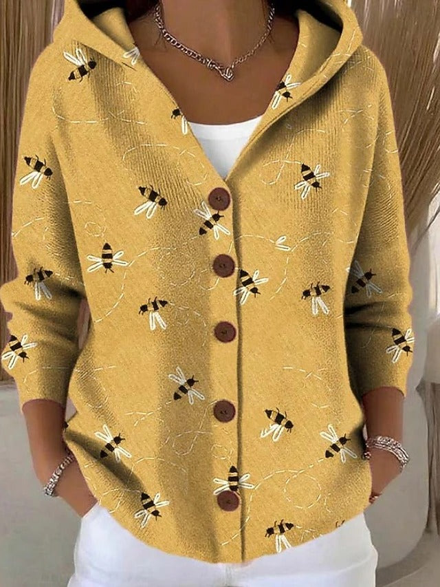 Paloma | Printed Knit Jacket with Hood