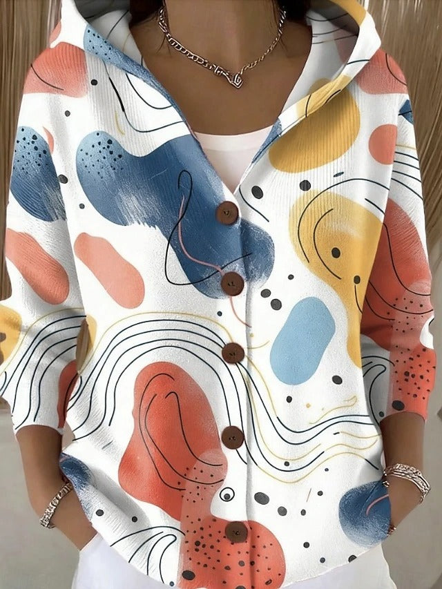 Paloma | Printed Knit Jacket with Hood