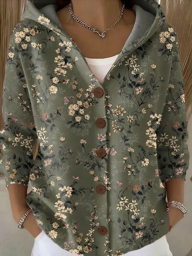 Paloma | Printed Knit Jacket with Hood