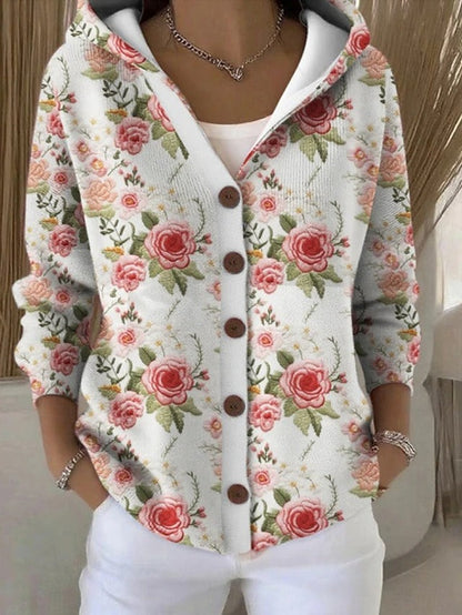 Paloma | Printed Knit Jacket with Hood