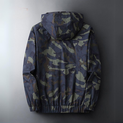 Men's Camo Hooded Jacket with Full Zip and Side Pockets - image 2