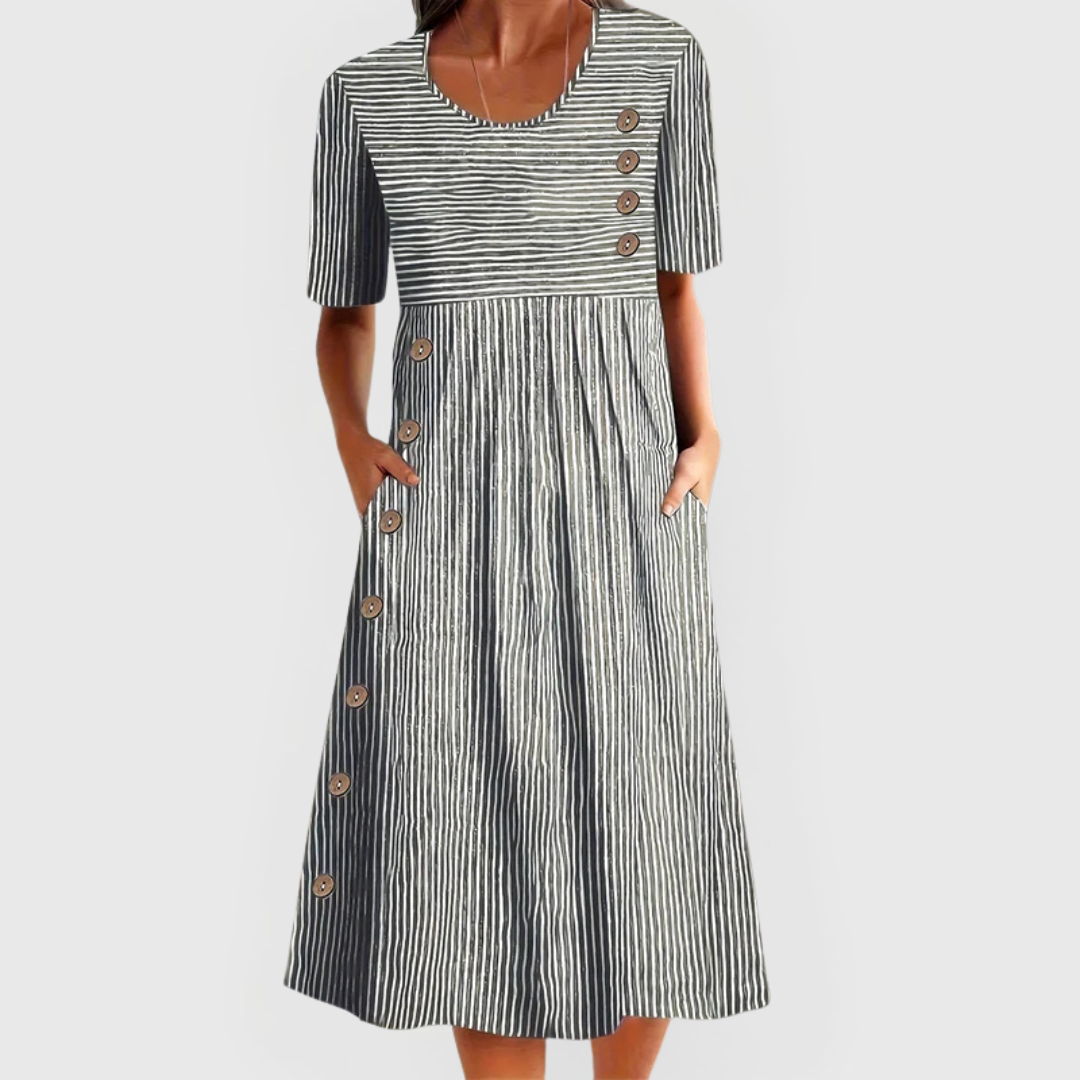 Julia | Striped Midi Dress