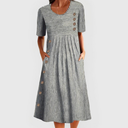 Julia | Striped Midi Dress