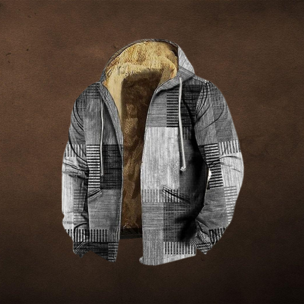 Men's Hooded Patchwork Jacket - image 1