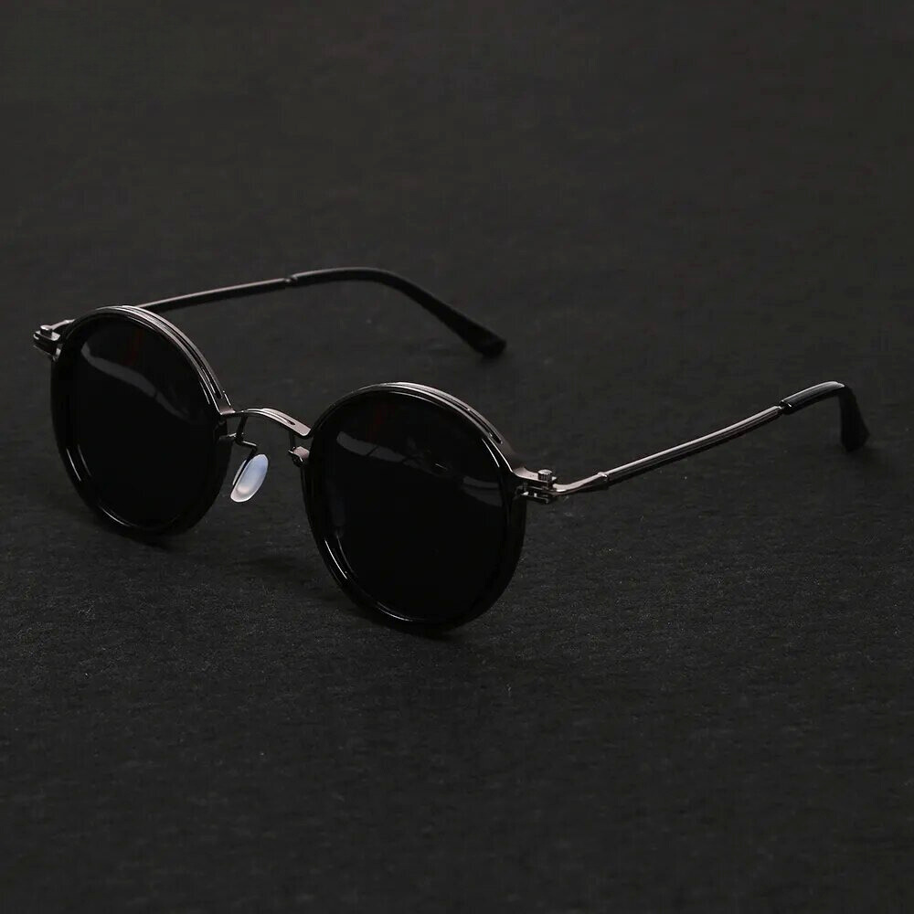 Men's Metal Look Frame Sunglasses with Nose Pads - image 3