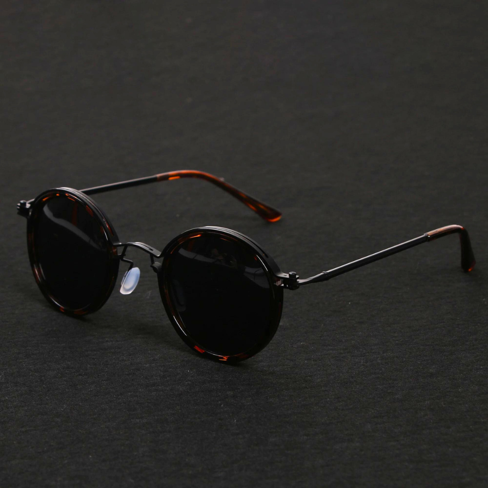 Men's Metal Look Frame Sunglasses with Nose Pads - image 2