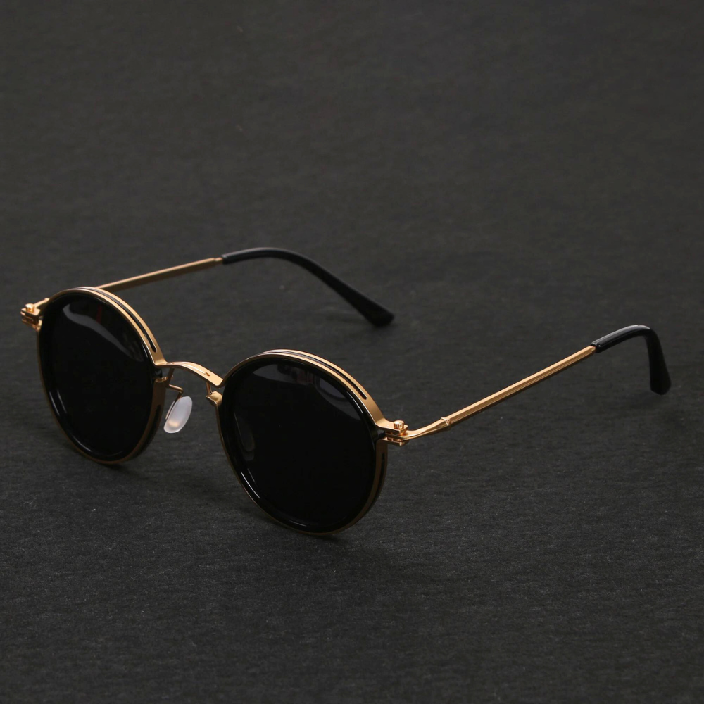 Men's Metal Look Frame Sunglasses with Nose Pads - image 1