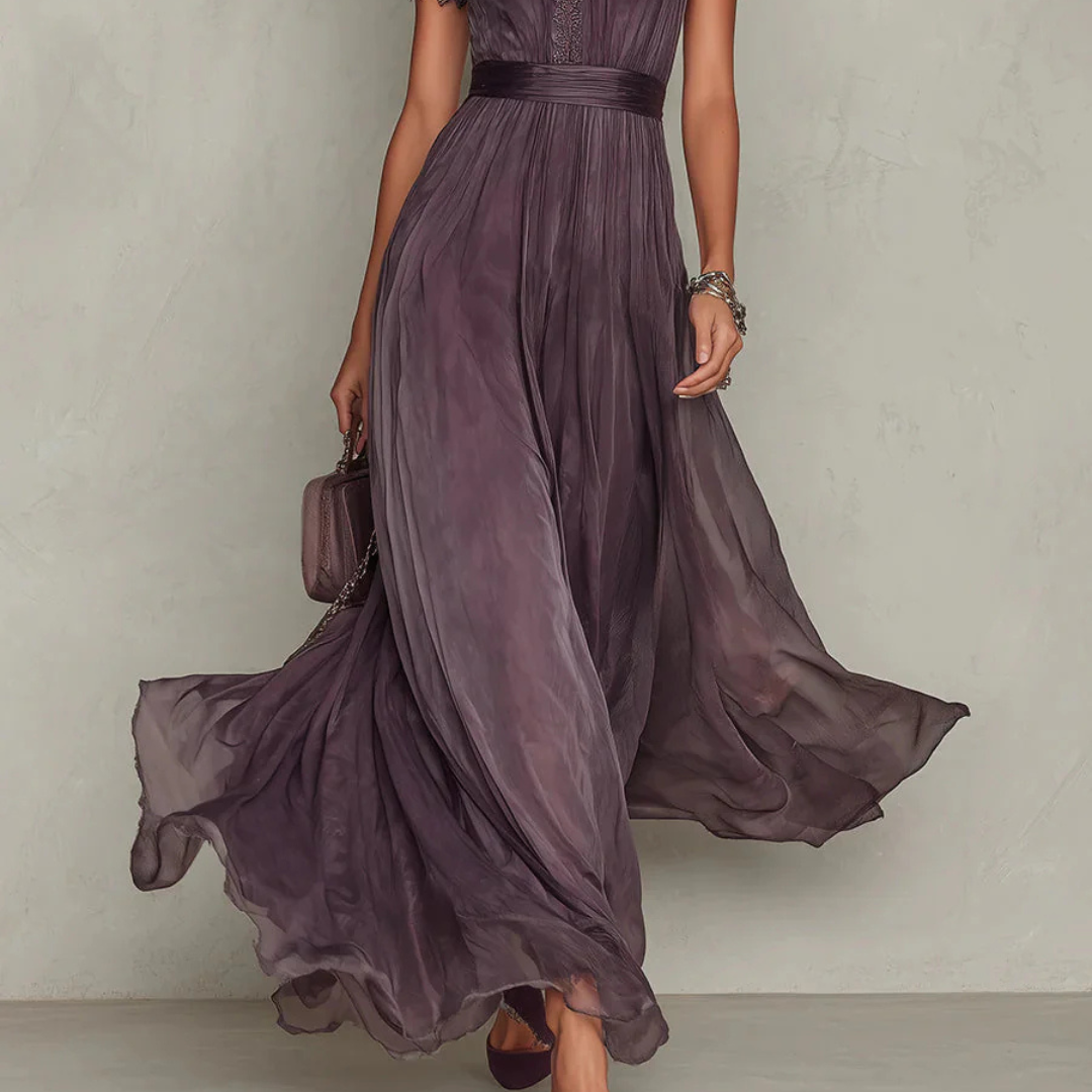 Women's Purple Chiffon Look Maxi Dress - image 4