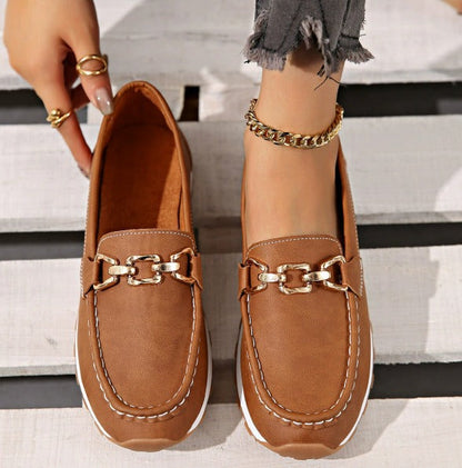 ELLA - Buckle Flat Wedge Loafers