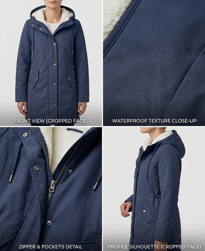 Women's Longline Hooded Coat with Adjustable Hood - image 8