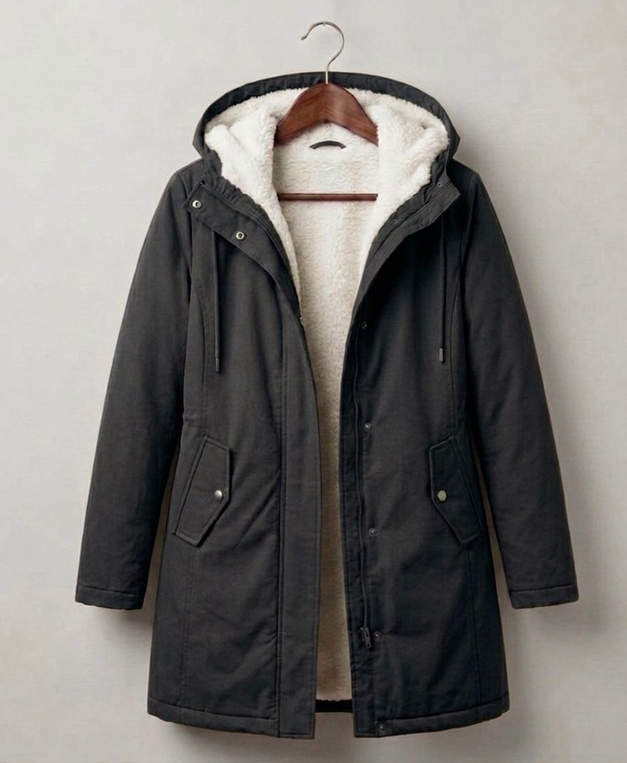Women's Longline Hooded Coat with Adjustable Hood - image 12