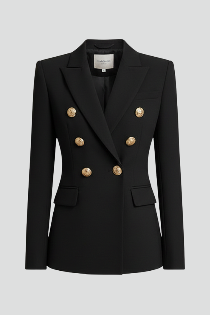 Women's Double-Breasted Blazer with Gold-Tone Buttons - image 1