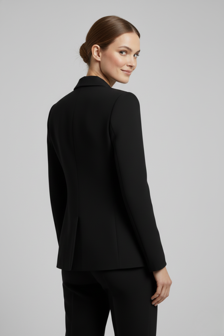 Women's Double-Breasted Blazer with Gold-Tone Buttons - image 5