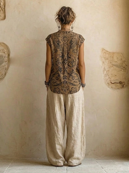 Women's Three-Piece Linen Look Set - image 3
