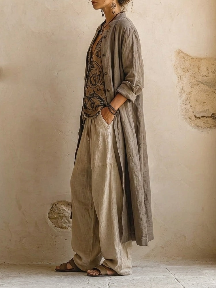 Women's Three-Piece Linen Look Set - image 4