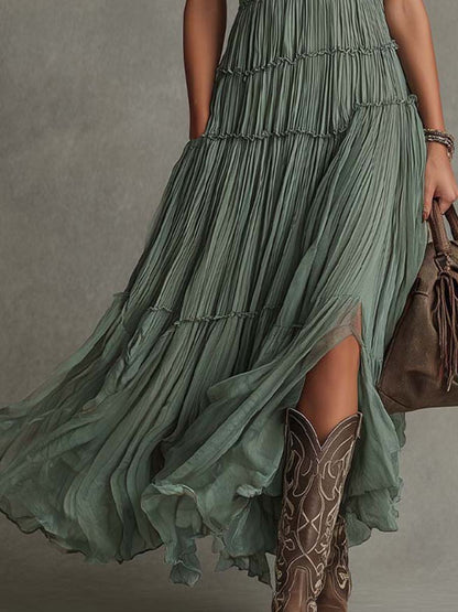 Ava | Gathered V-Neck Maxi