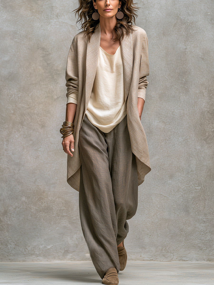 Women's Three-Piece Set in Beige Grey - image 1