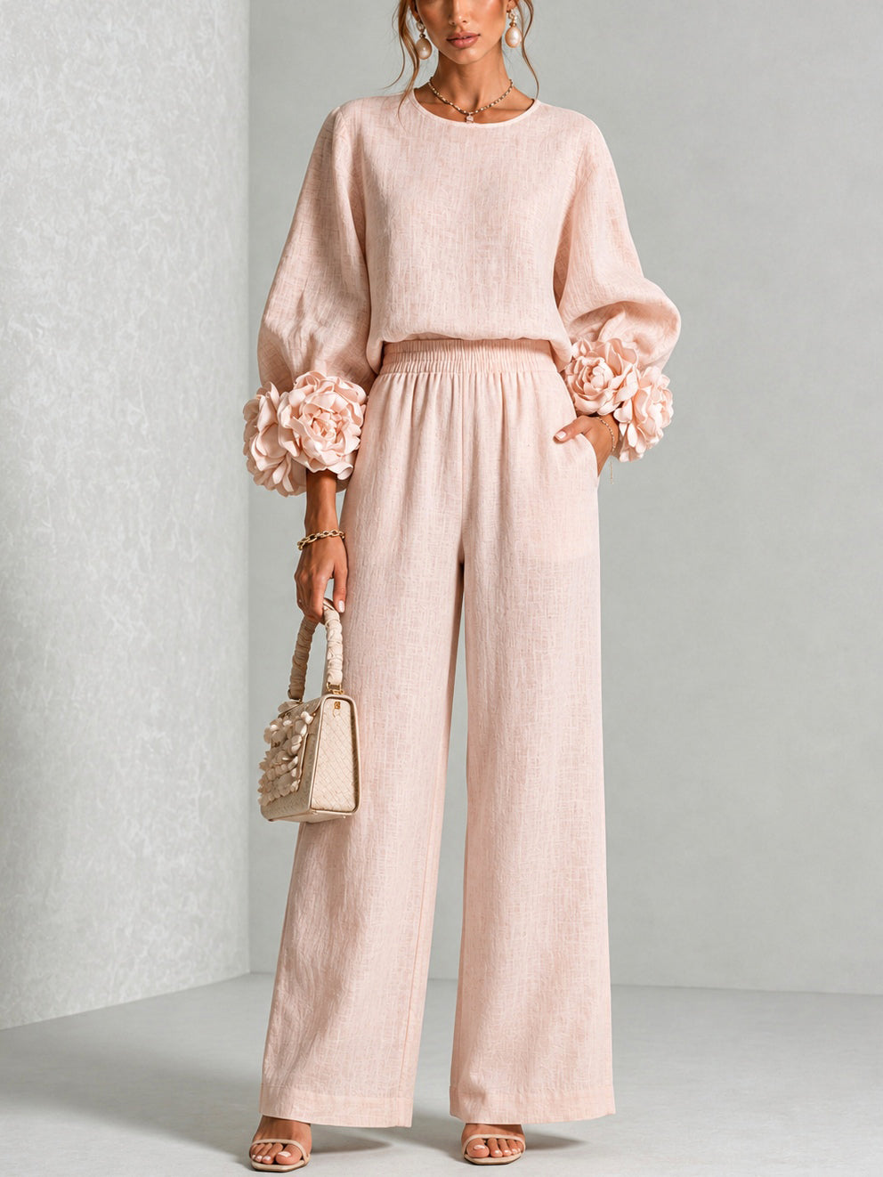 Women's Floral Cuff Two-Piece Set - image 1