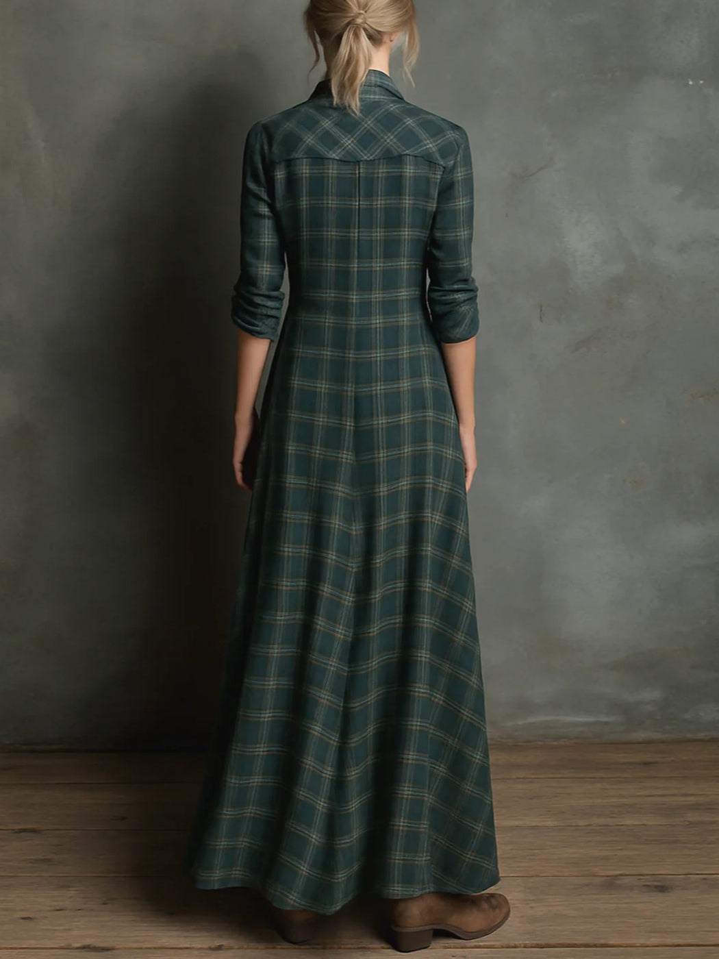 Valentine | Long Check Dress