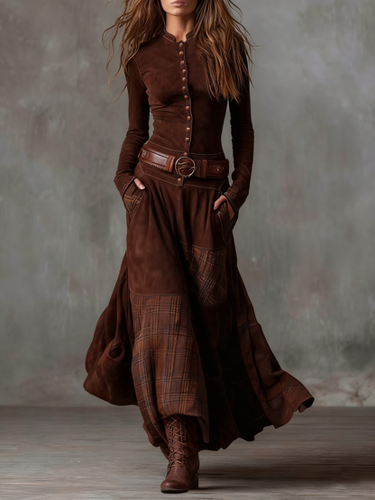 Élise | Maxi Dress in Eco-Friendly Suede