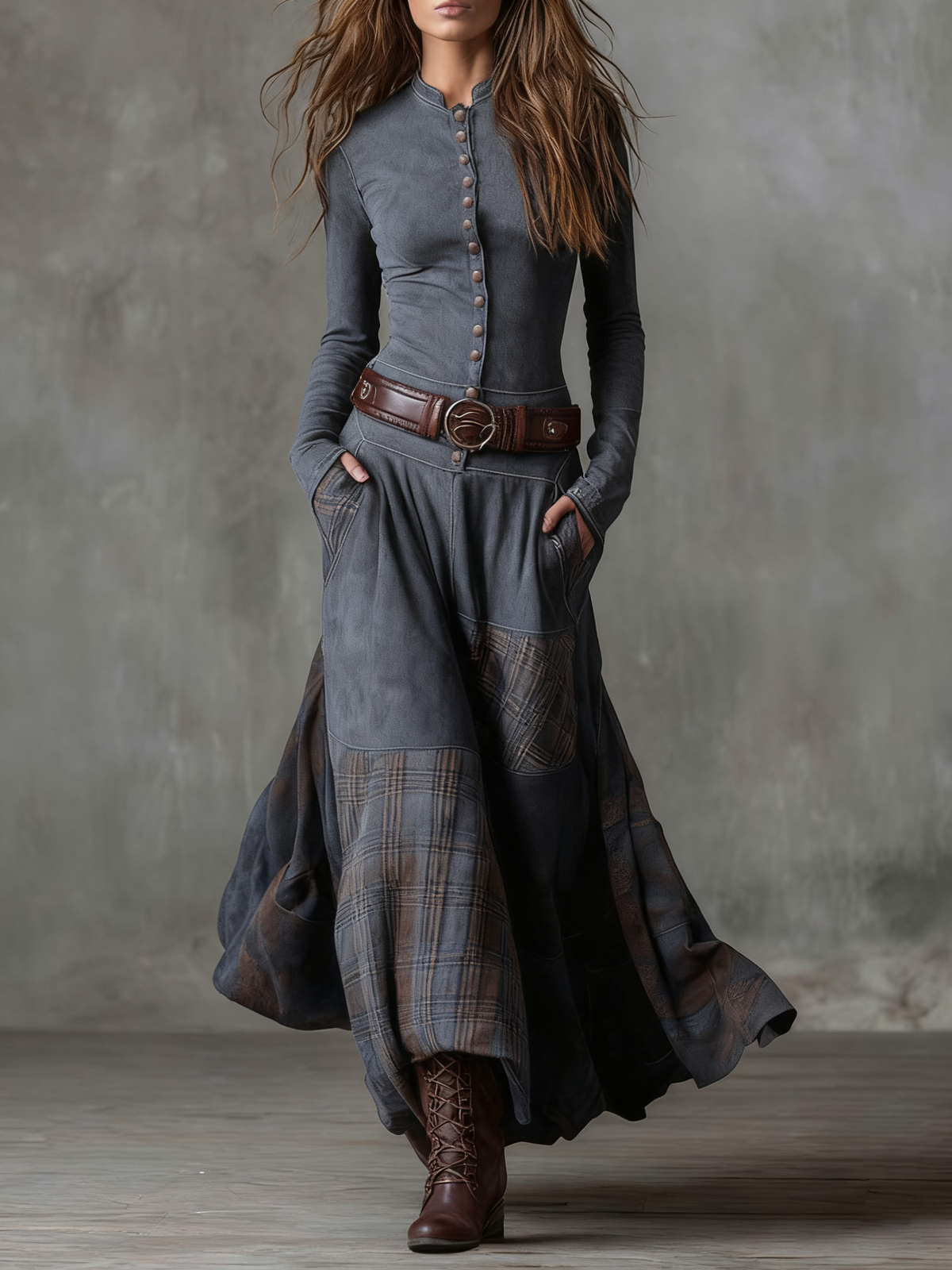 Élise | Maxi Dress in Eco-Friendly Suede