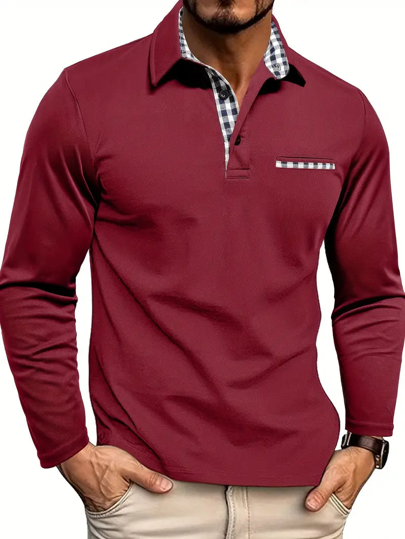 Men's Long Sleeve Polo Shirt - image 2