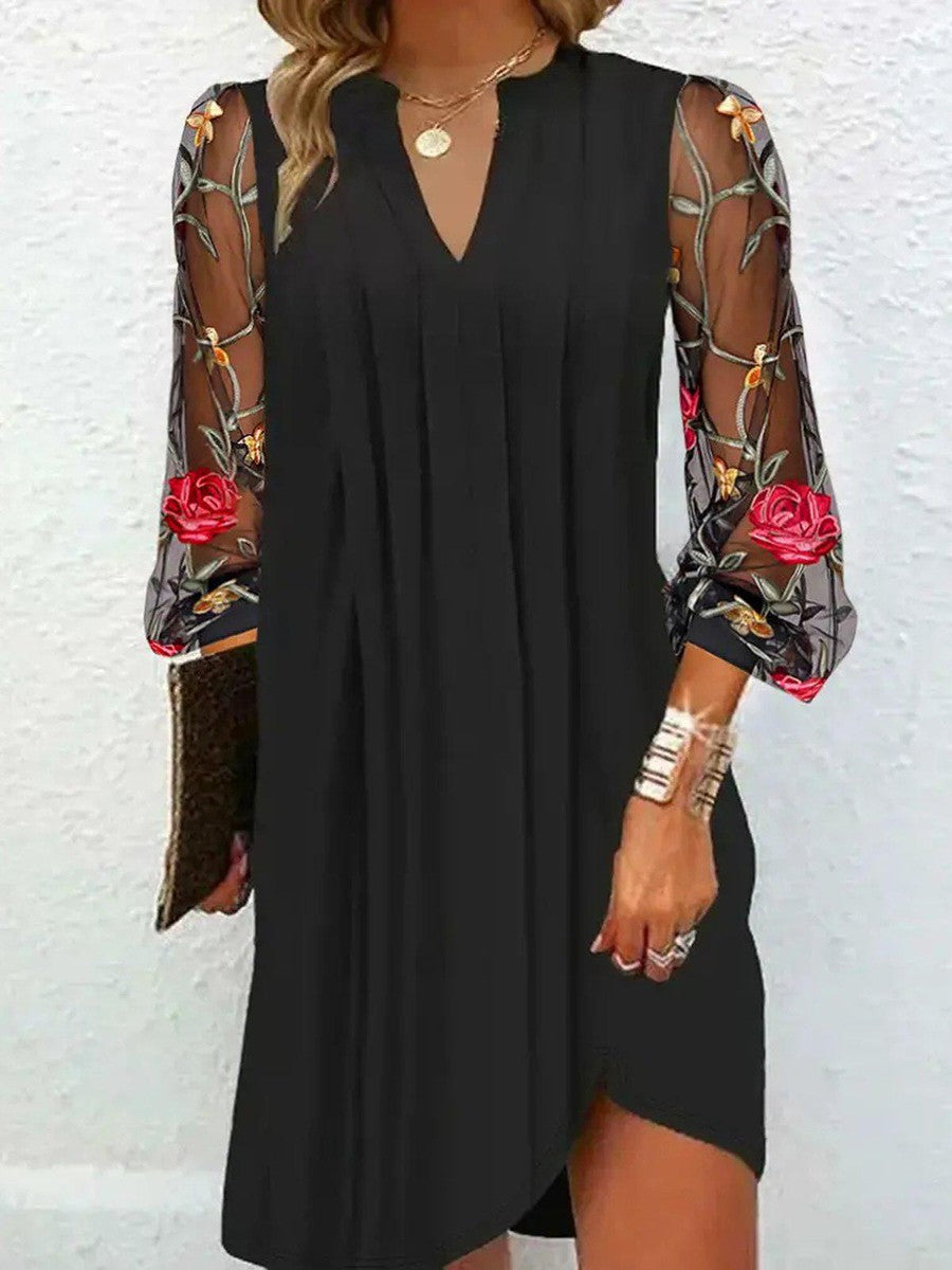 Camille | Elegant Dress with Flowered Sleeves