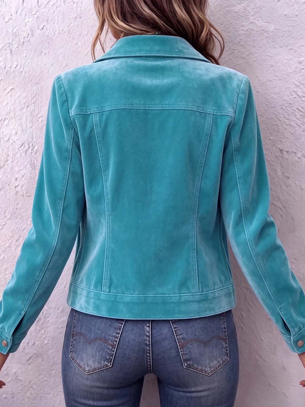 Women's Vintage Wash Button-Front Jacket with Chest Pockets - image 6