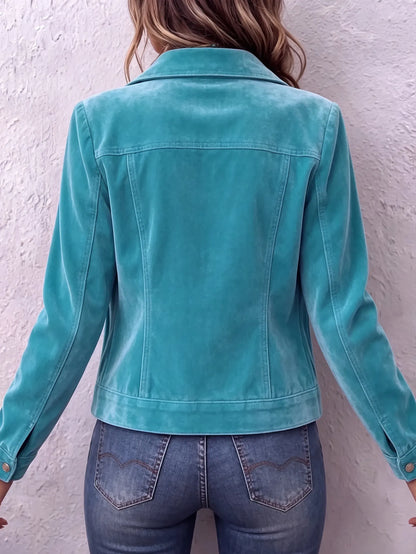 Women's Vintage Wash Button-Front Jacket with Chest Pockets - image 6