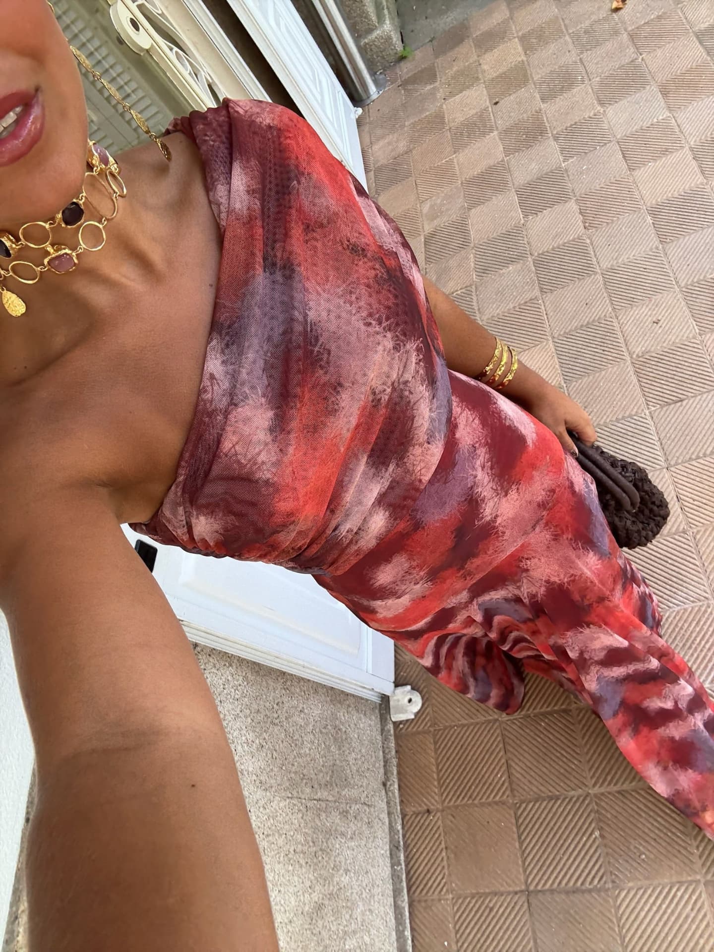Valentina™ | Watercolour Off-Shoulder Long Dress