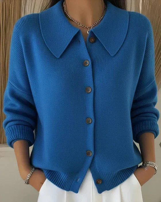 Vega | Knitted Jacket with Shirt Collar